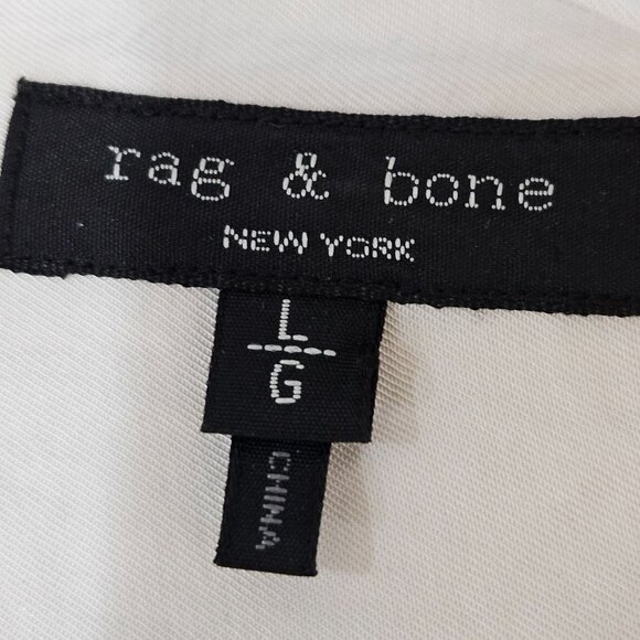 Rag & Bone Felix Popover Blouse Large Faux Wrap Ivory White Professional Office - Picture 9 of 13